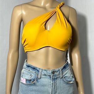 Shade & Shore Braided Yellow Bikini Top Under Wire (005M4L)